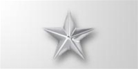 Star Silver 3/16" Full Size Attachment Medal Ribbon 